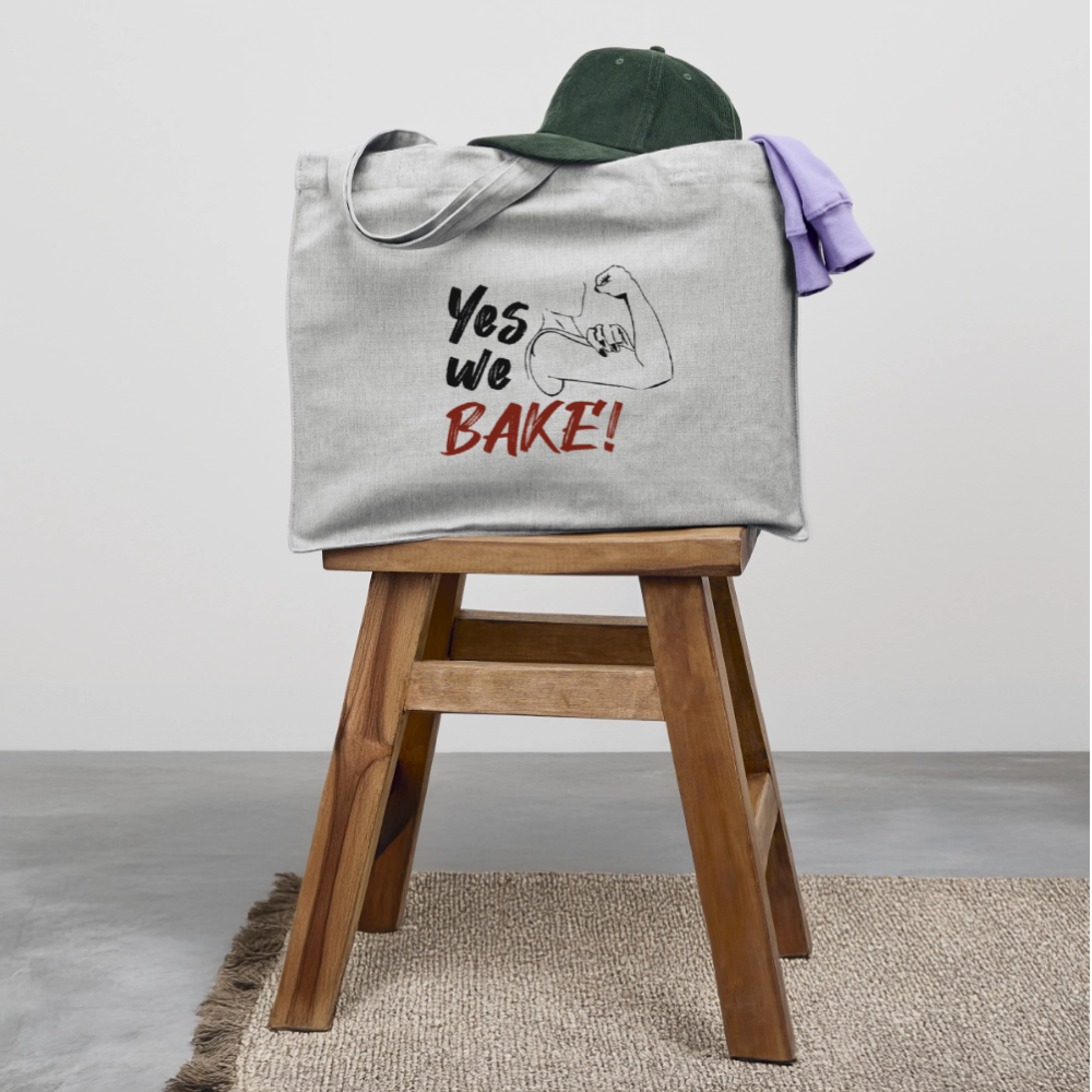 BROTTasche Yes, we bake! - Grau meliert