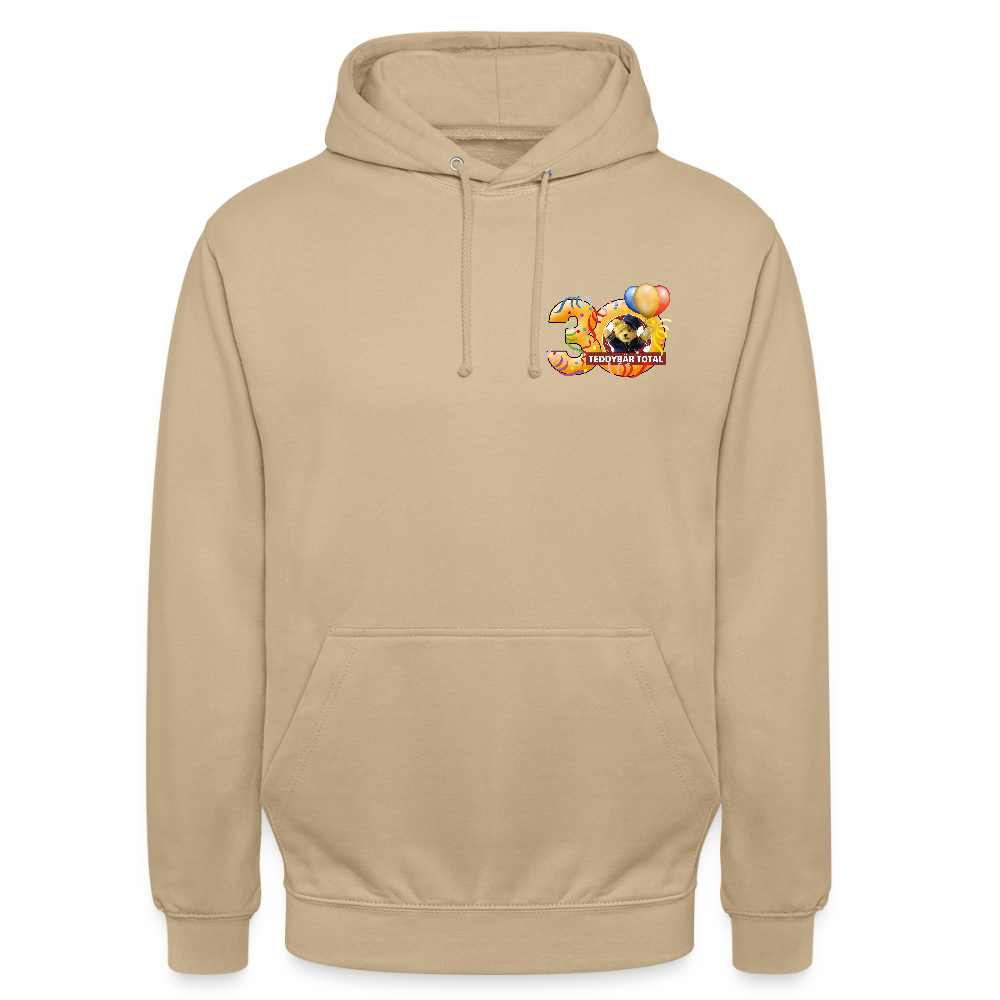 Unisex-Hoodie 30 Jahre TEDDYBÄR TOTAL klein - Beige