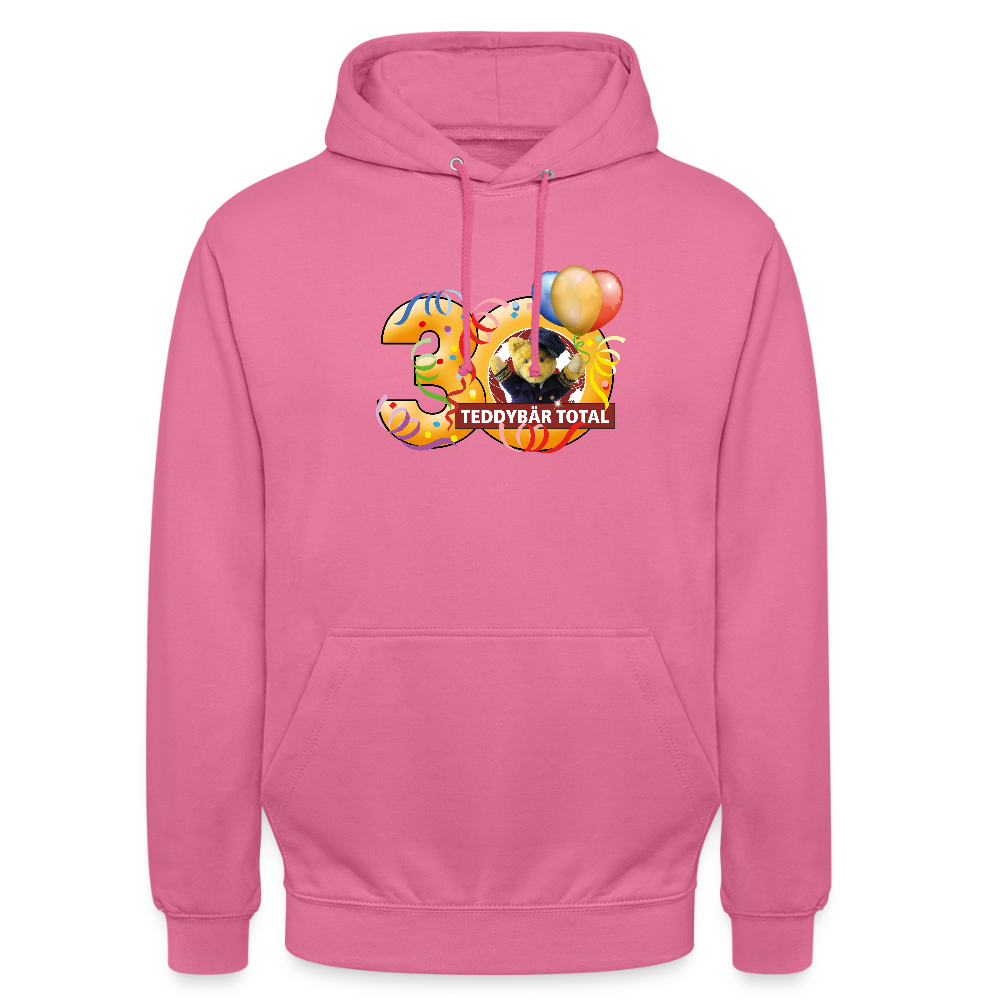 Unisex-Hoodie 30 Jahre TEDDYBÄR TOTAL groß - Pink