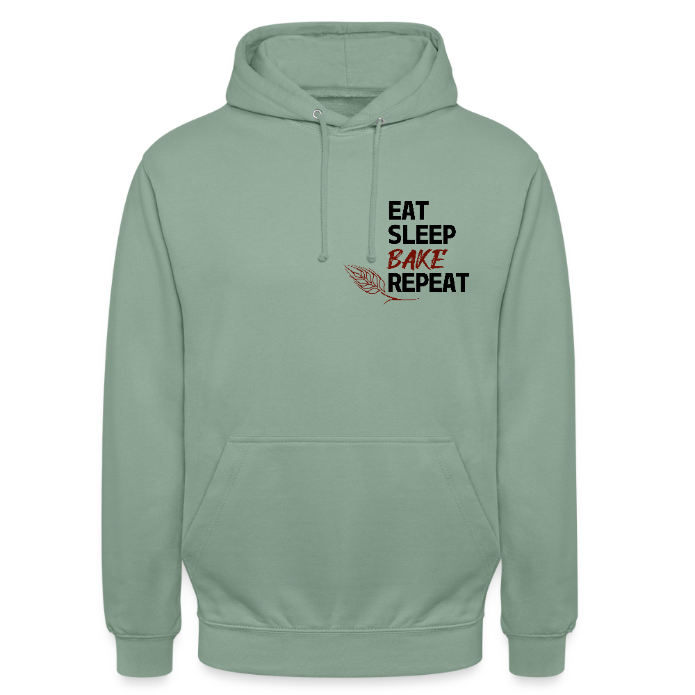 BROTHoodie Unisex Eat-Sleep-Bake-Repeat pur - Graugrün