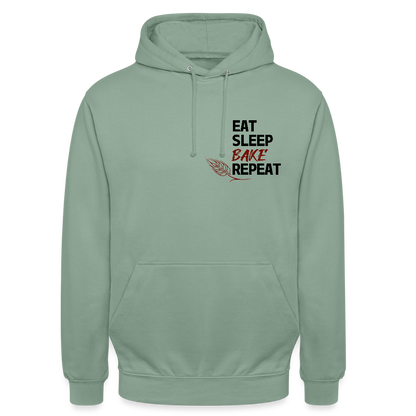 BROTHoodie Unisex Eat-Sleep-Bake-Repeat pur - Graugrün