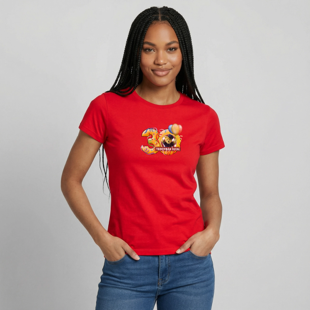 Frauen-T-Shirt 30 Jahre TEDDYBÄR TOTAL groß - Rot
