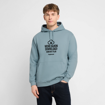 Hoodie Download mit Plan hell - Nebelblau
