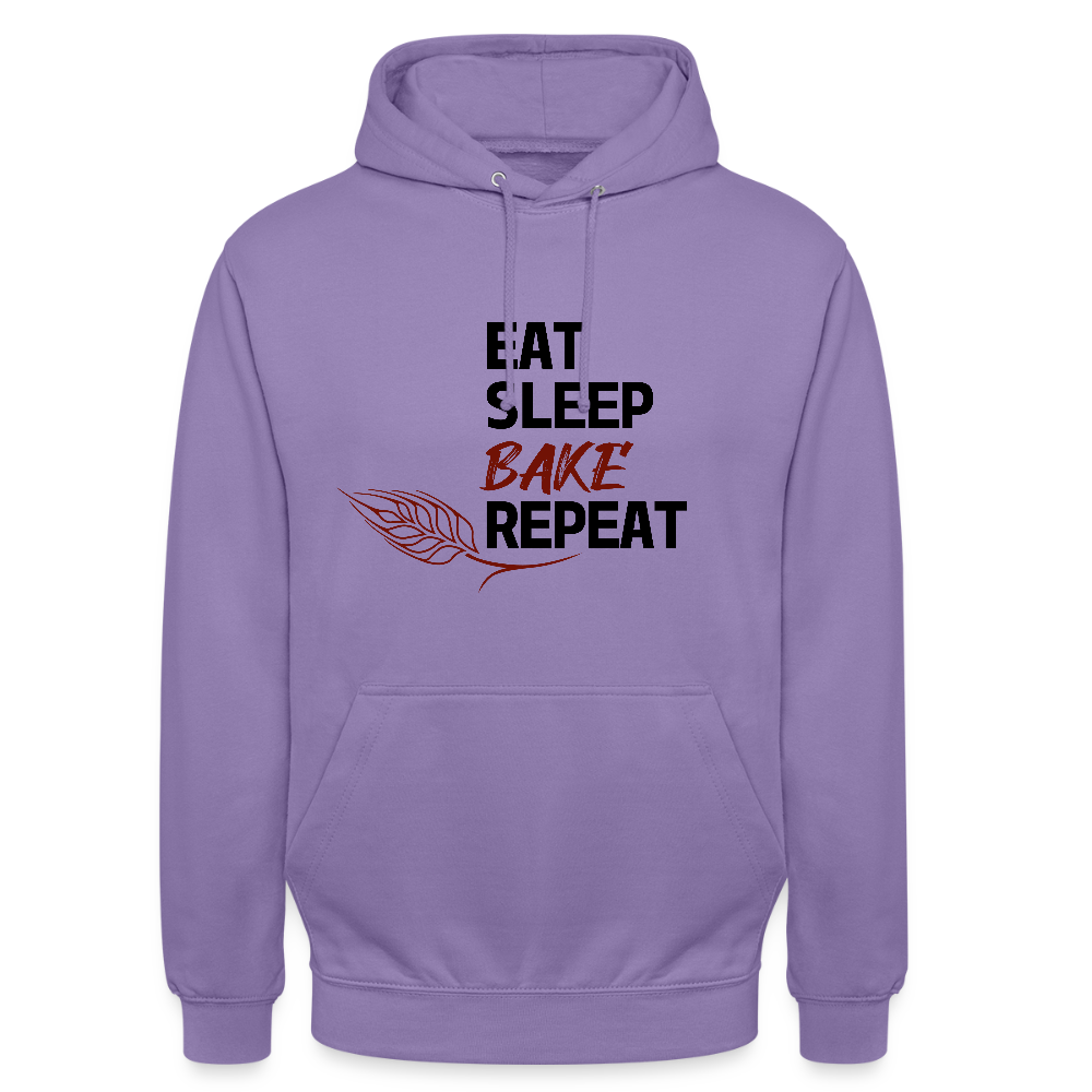 BROTHoodie Unisex Eat-Sleep-Bake-Repeat pur Brust - Lavendel
