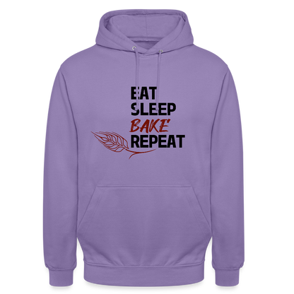 BROTHoodie Unisex Eat-Sleep-Bake-Repeat pur Brust - Lavendel