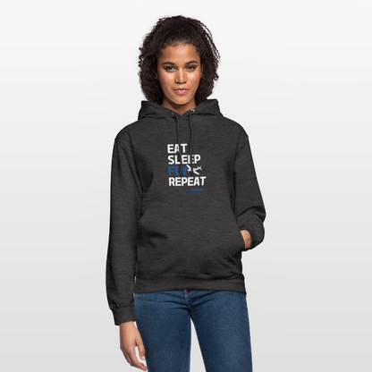 Hoodie Eat Sleep Fly Repeat dunkel - Anthrazit