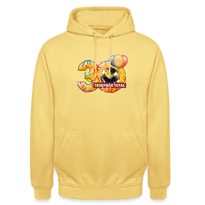 Unisex-Hoodie 30 Jahre TEDDYBÄR TOTAL groß - Zitronengelb