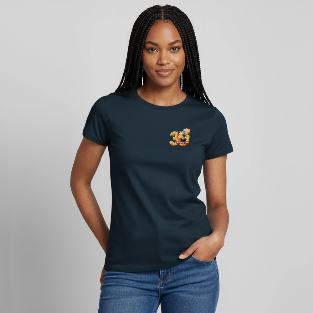 Frauen-T-Shirt 30 Jahre TEDDYBÄR TOTAL klein - Navy
