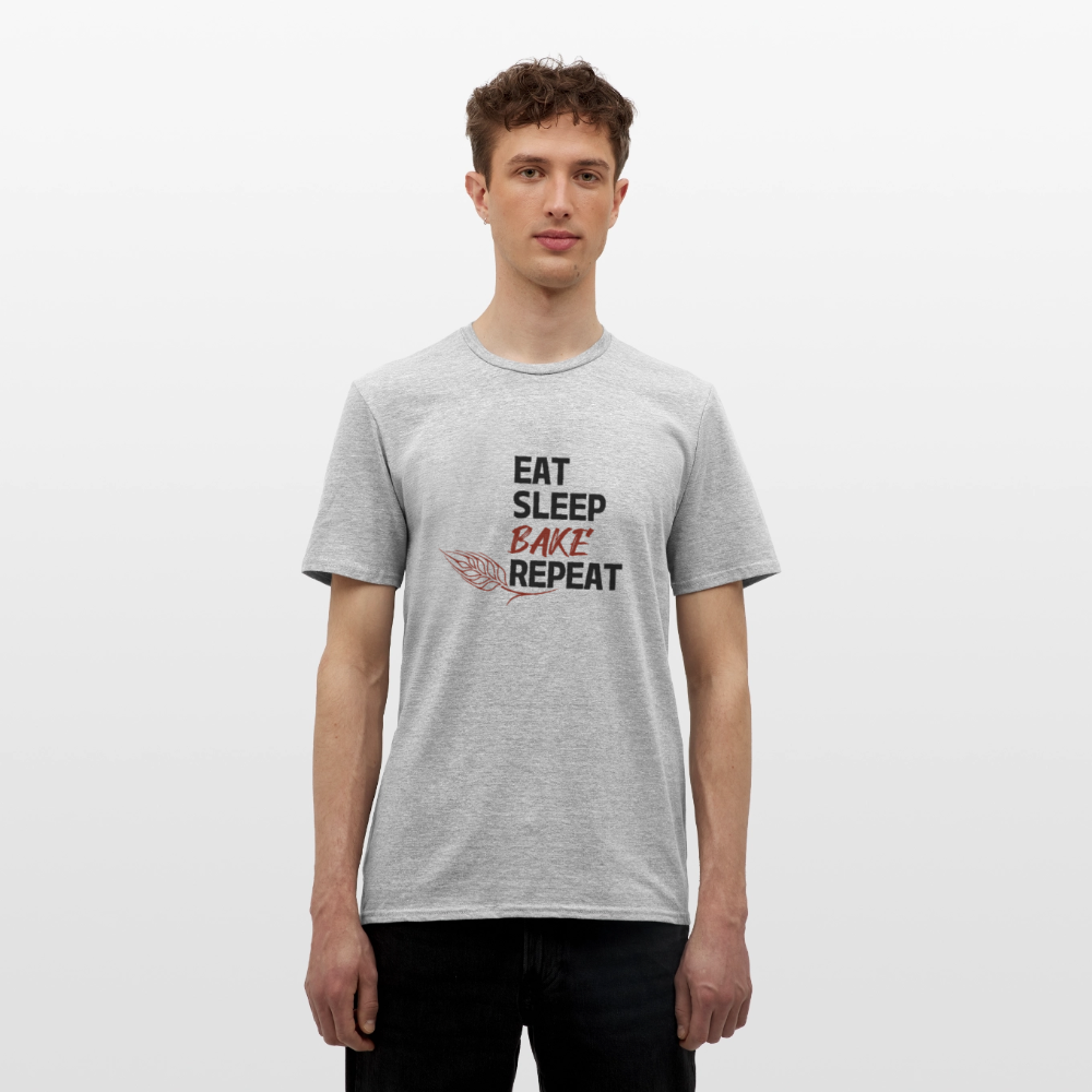 BROTShirt Eat-Sleep-Bake-Repeat Ähre - Grau meliert