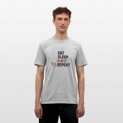 BROTShirt Eat-Sleep-Bake-Repeat Ähre - Grau meliert