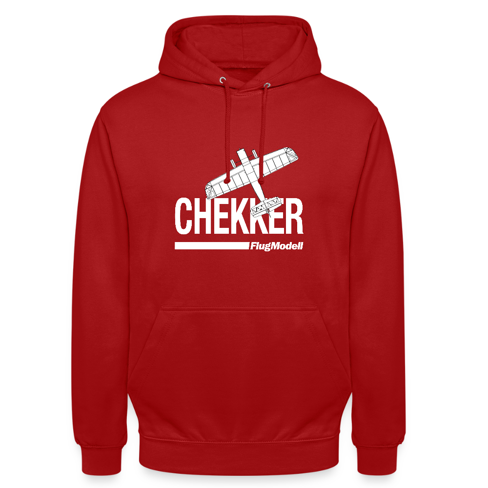 Hoodie Chekker dunkel - Rot