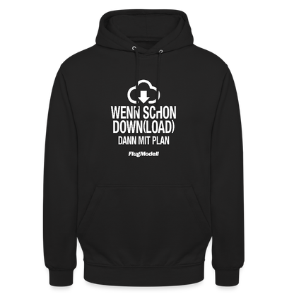 Hoodie Download mit Plan dunkel - Schwarz