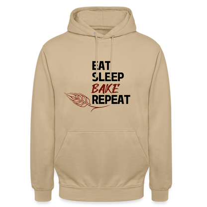 BROTHoodie Unisex Eat-Sleep-Bake-Repeat pur Brust - Beige