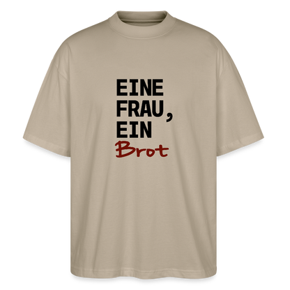 BROTShirt oversized Eine Frau, ein Brot - Steingrau