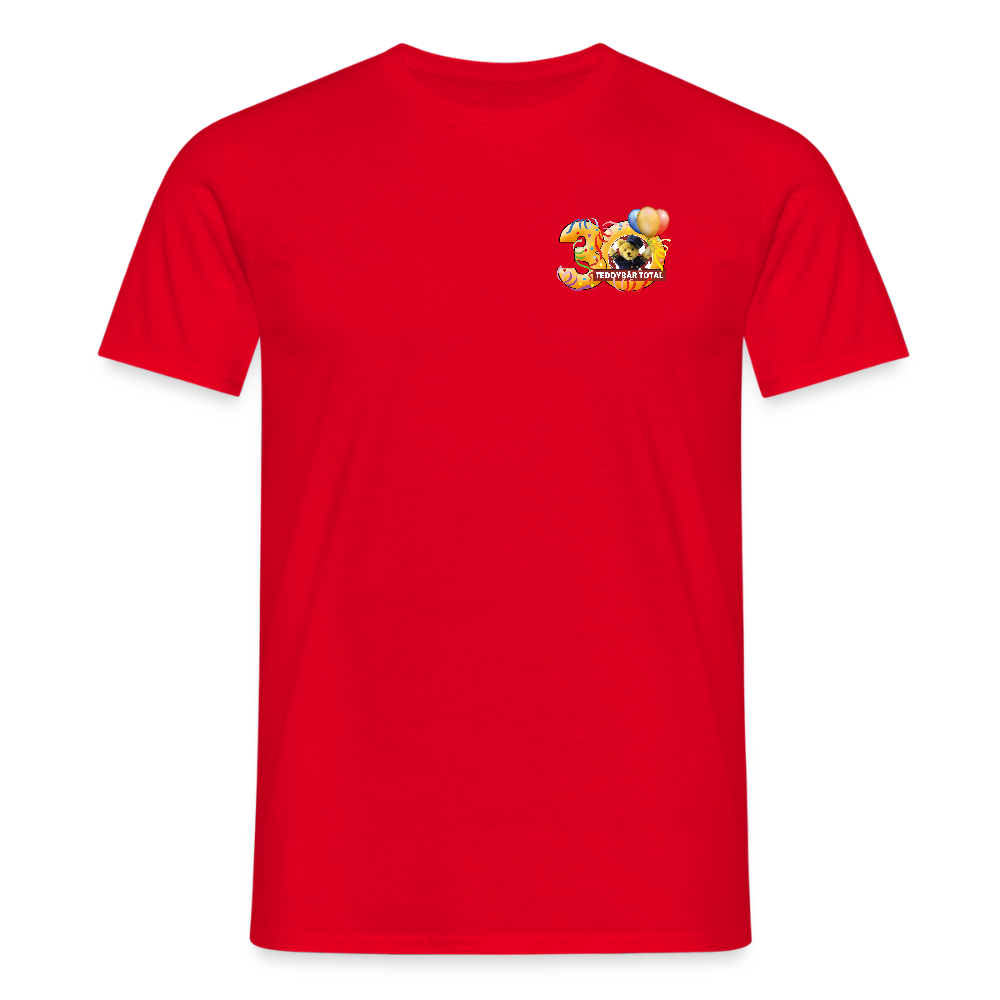 Unisex-T-Shirt 30 Jahre TEDDYBÄR TOTAL klein - Rot