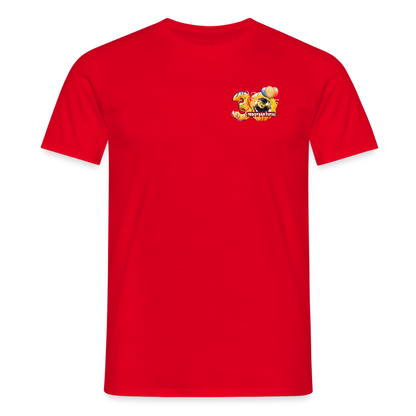 Unisex-T-Shirt 30 Jahre TEDDYBÄR TOTAL klein - Rot