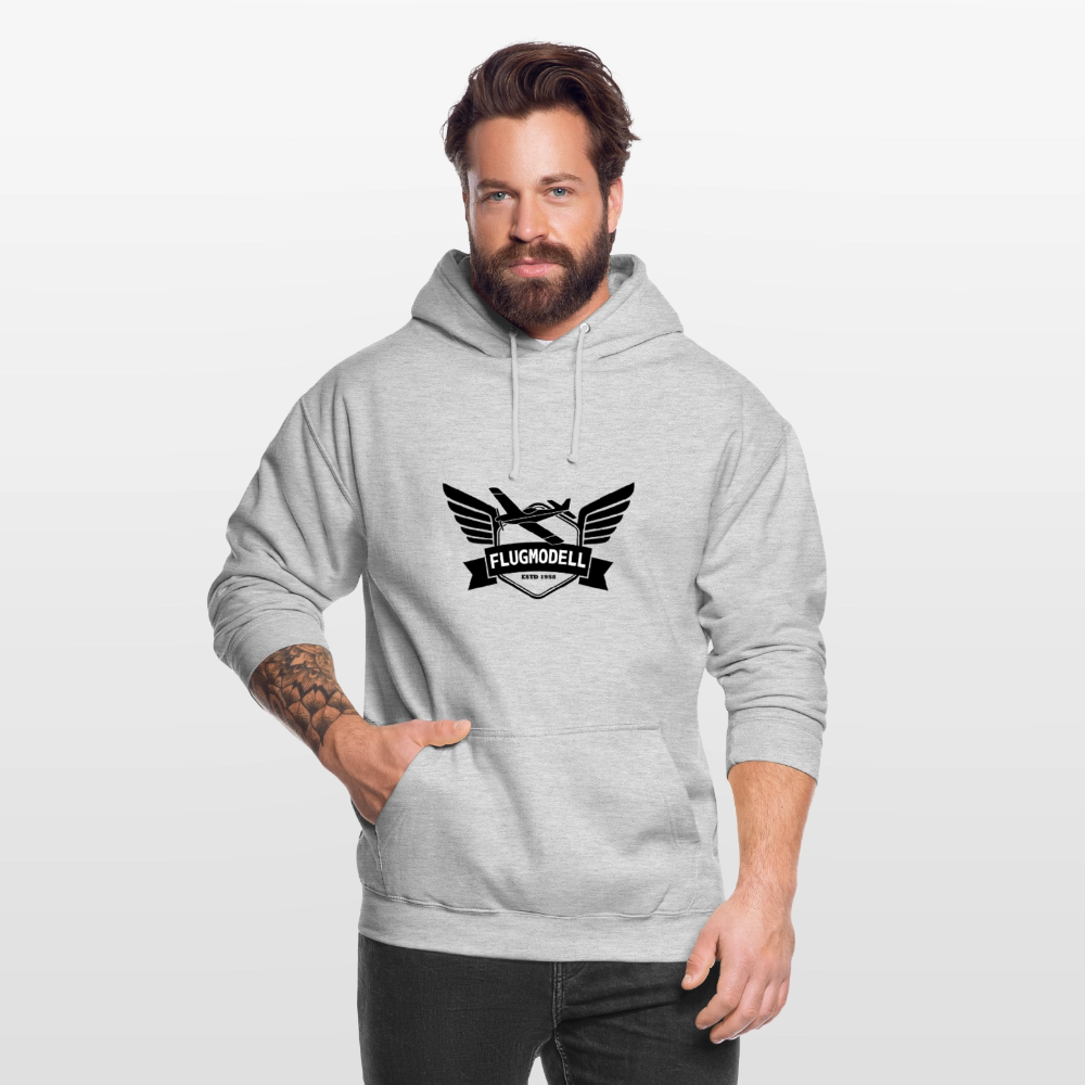 Hoodie FlugModell retro hell - Hellgrau meliert