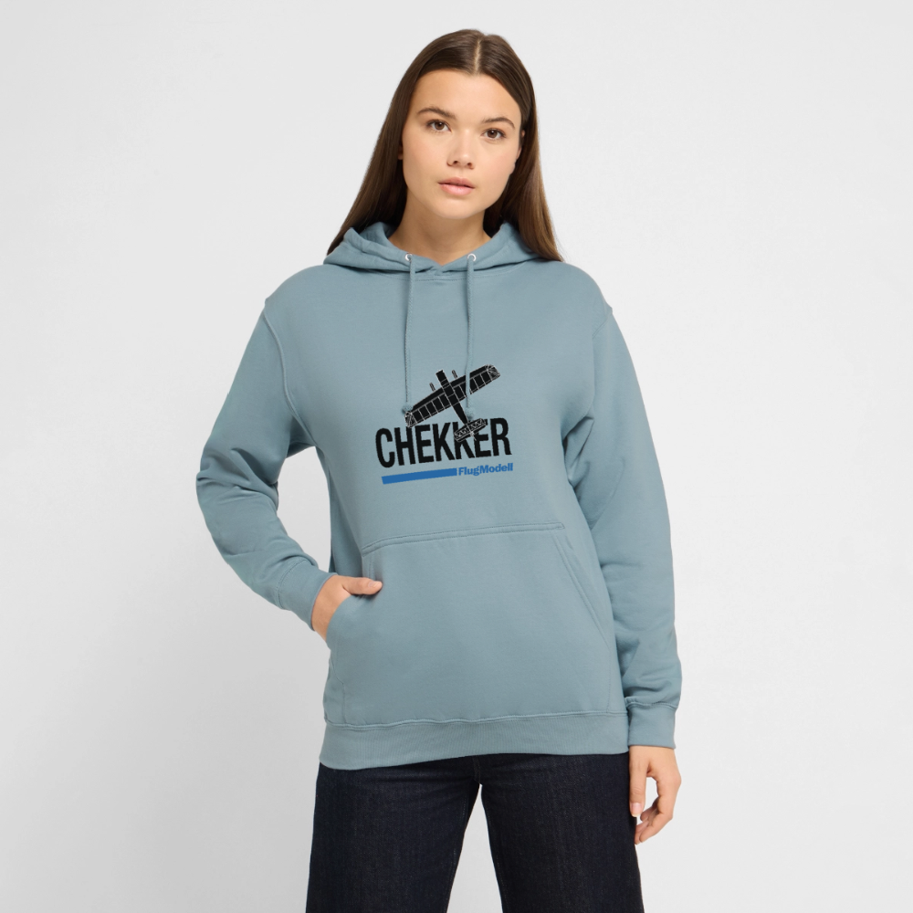 Hoodie Chekker hell - Nebelblau