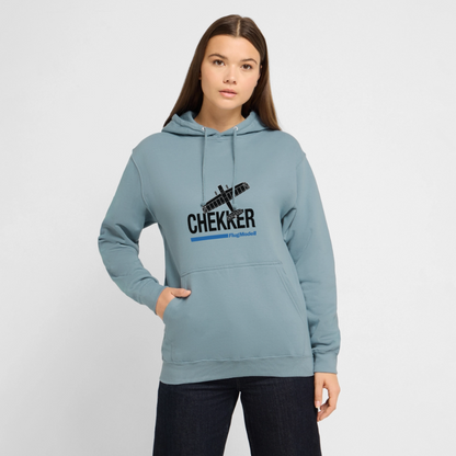 Hoodie Chekker hell - Nebelblau