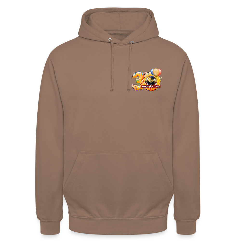 Unisex-Hoodie 30 Jahre TEDDYBÄR TOTAL klein - Mokka