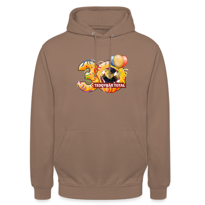 Unisex-Hoodie 30 Jahre TEDDYBÄR TOTAL groß - Mokka