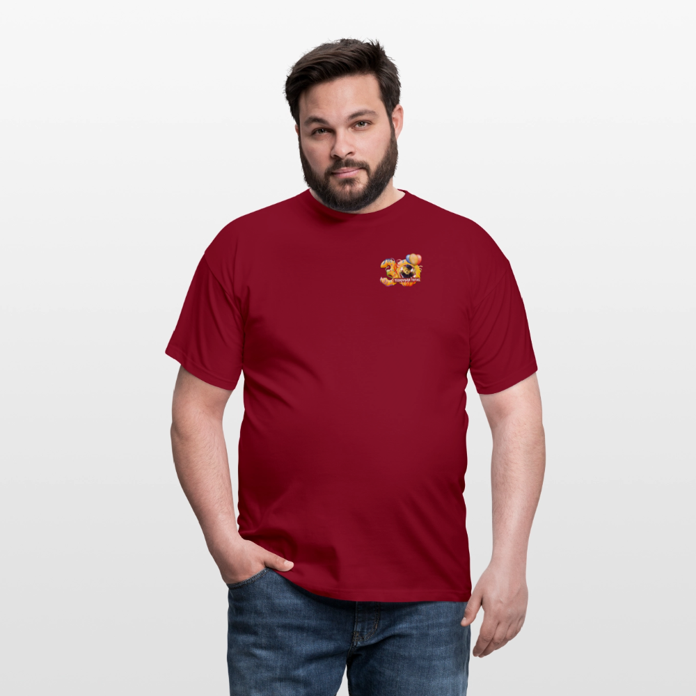 Unisex-T-Shirt 30 Jahre TEDDYBÄR TOTAL klein - Ziegelrot