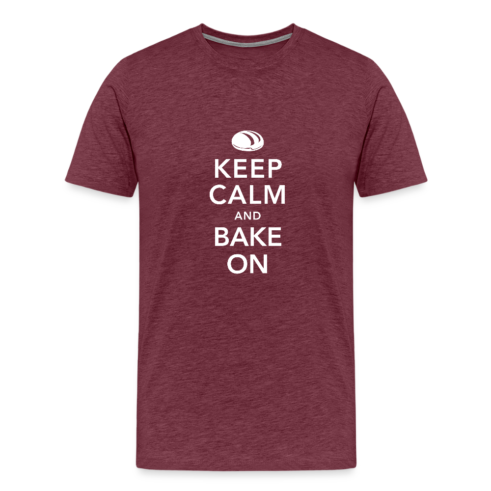 BROTShirt Männer Keep Calm dunkel - Bordeauxrot meliert
