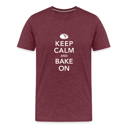 BROTShirt Männer Keep Calm dunkel - Bordeauxrot meliert