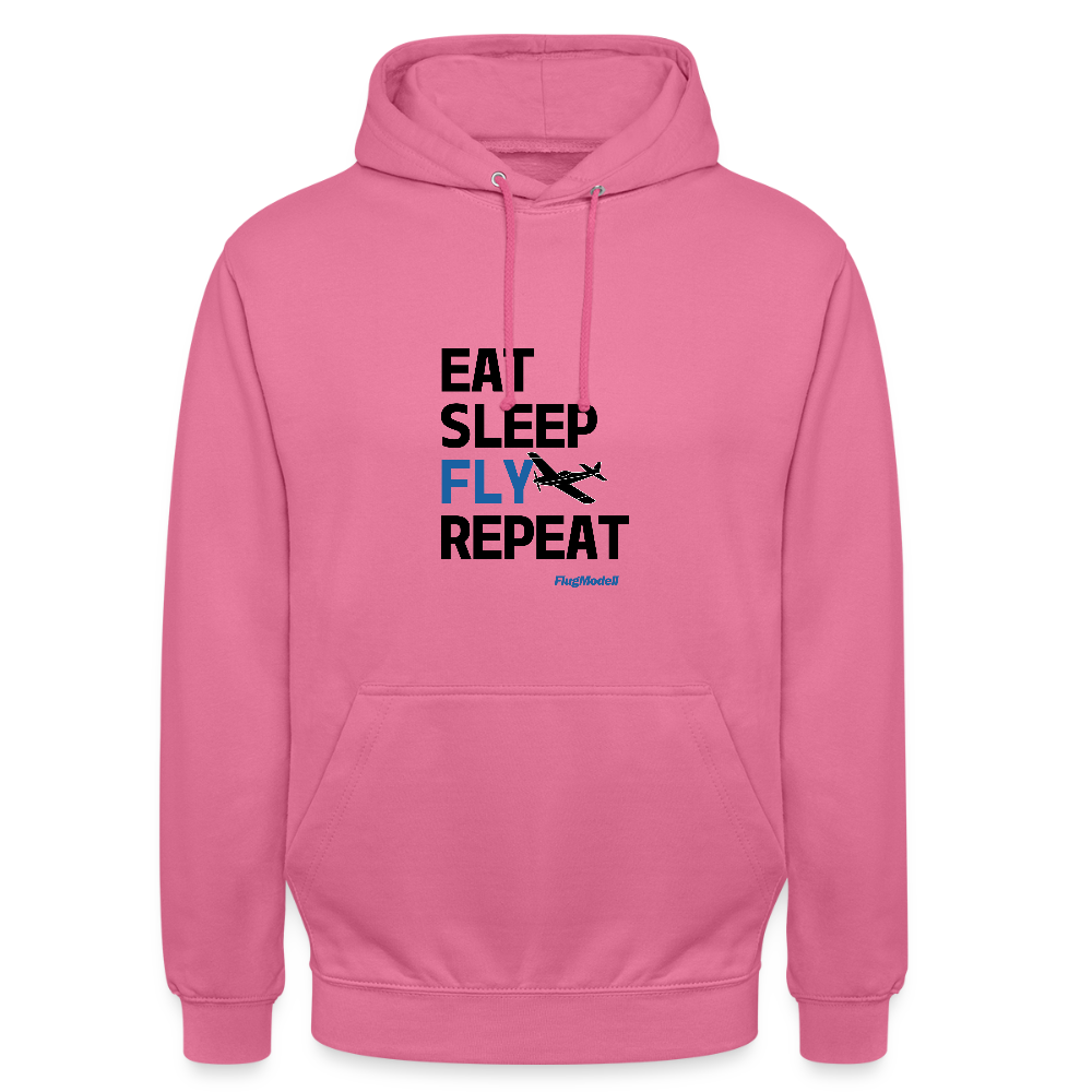 Hoodie Eat Sleep Fly Repeat hell - Pink