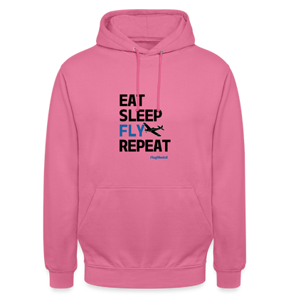 Hoodie Eat Sleep Fly Repeat hell - Pink