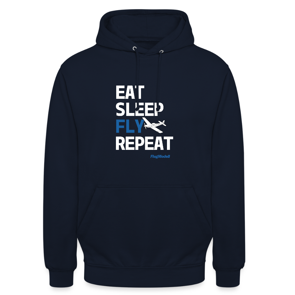 Hoodie Eat Sleep Fly Repeat dunkel - Navy