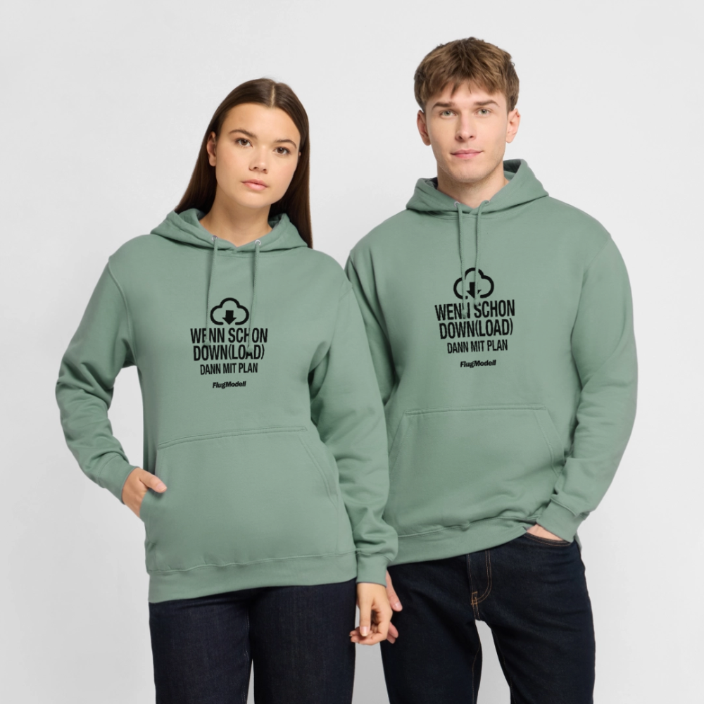 Hoodie Download mit Plan hell - Graugrün