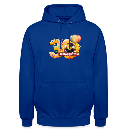Unisex-Hoodie 30 Jahre TEDDYBÄR TOTAL groß - Royalblau
