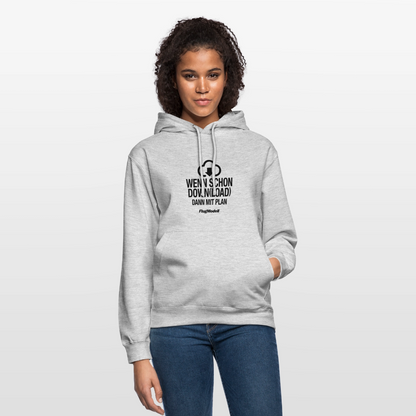 Hoodie Download mit Plan hell - Hellgrau meliert