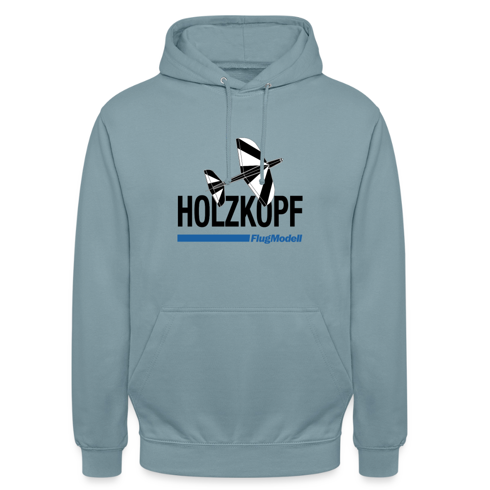 Hoodie Holzkopf hell - Nebelblau