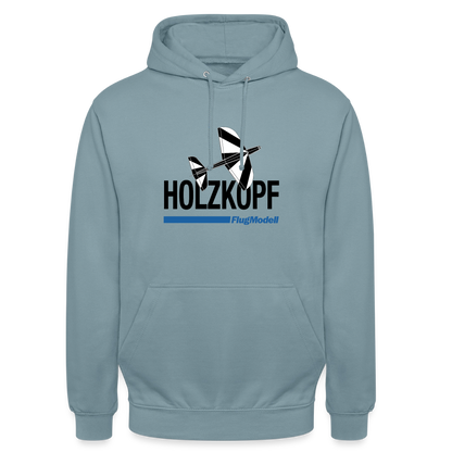 Hoodie Holzkopf hell - Nebelblau