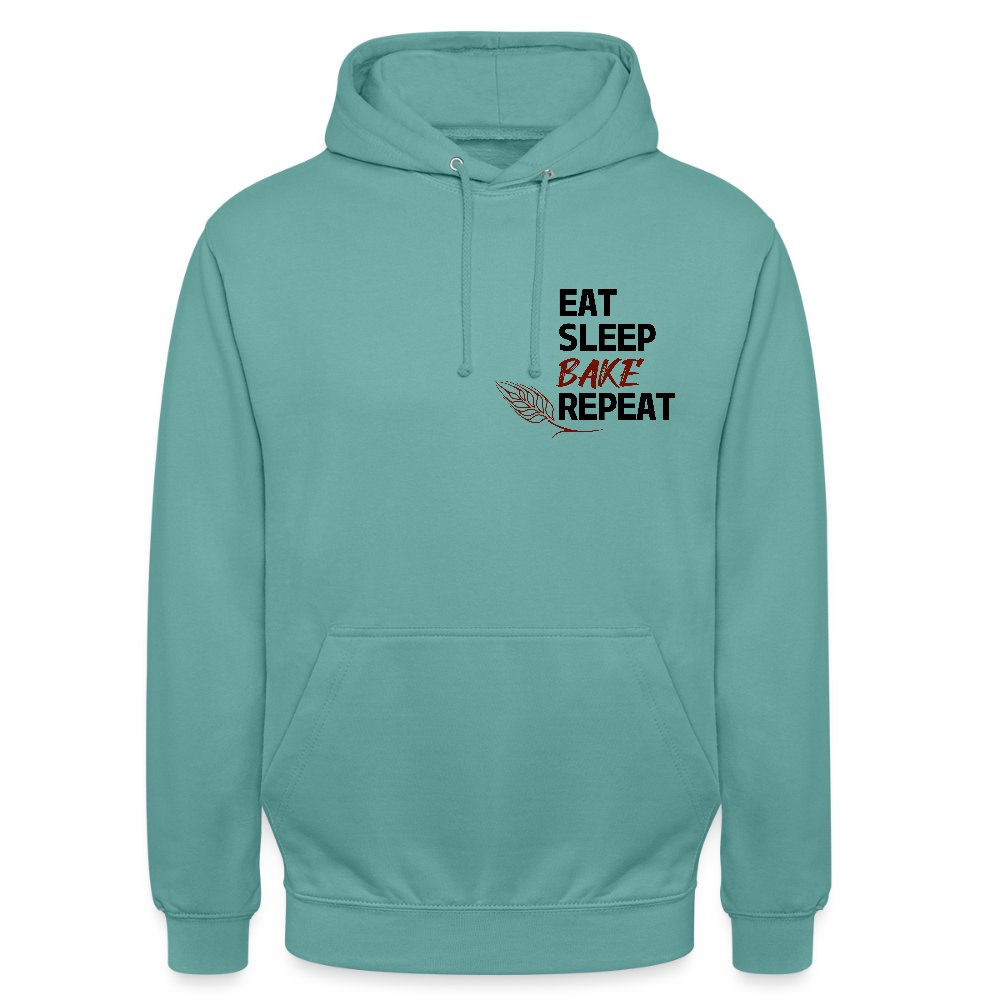 BROTHoodie Unisex Eat-Sleep-Bake-Repeat pur - Pastelltürkis