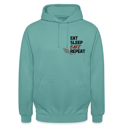 BROTHoodie Unisex Eat-Sleep-Bake-Repeat pur - Pastelltürkis