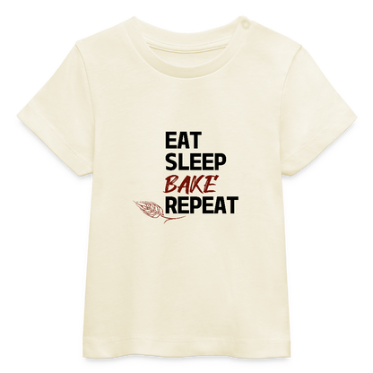 BROTShirt Baby Eat-Sleep-Bake-Repeat - Weißgrau