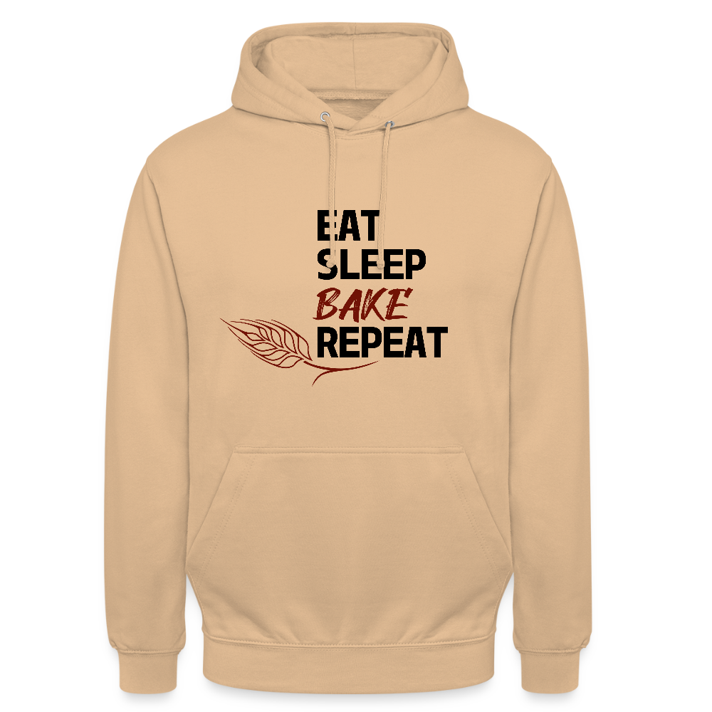 BROTHoodie Unisex Eat-Sleep-Bake-Repeat pur Brust - Pfirsich