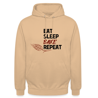 BROTHoodie Unisex Eat-Sleep-Bake-Repeat pur Brust - Pfirsich