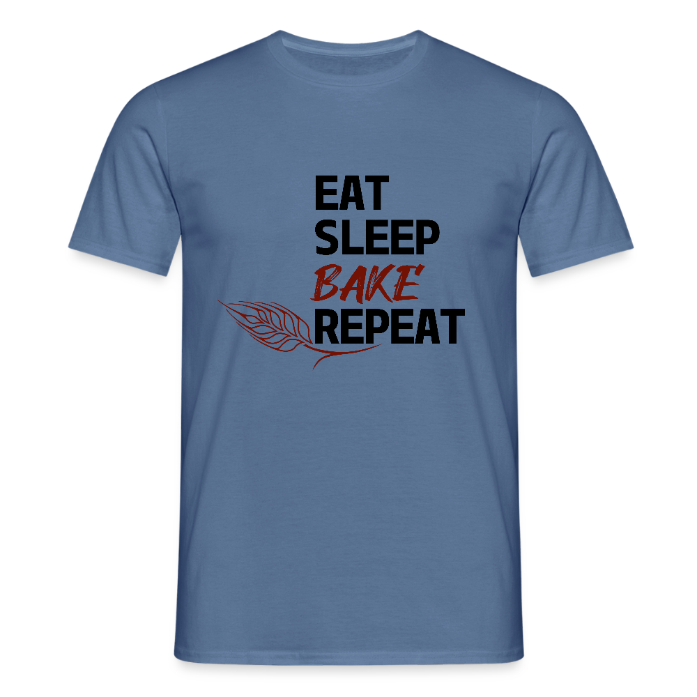 BROTShirt Eat-Sleep-Bake-Repeat Ähre - Taubenblau 