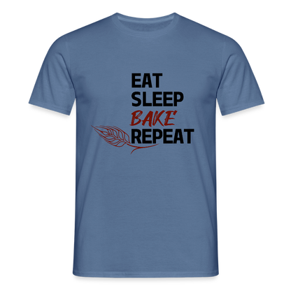 BROTShirt Eat-Sleep-Bake-Repeat Ähre - Taubenblau 