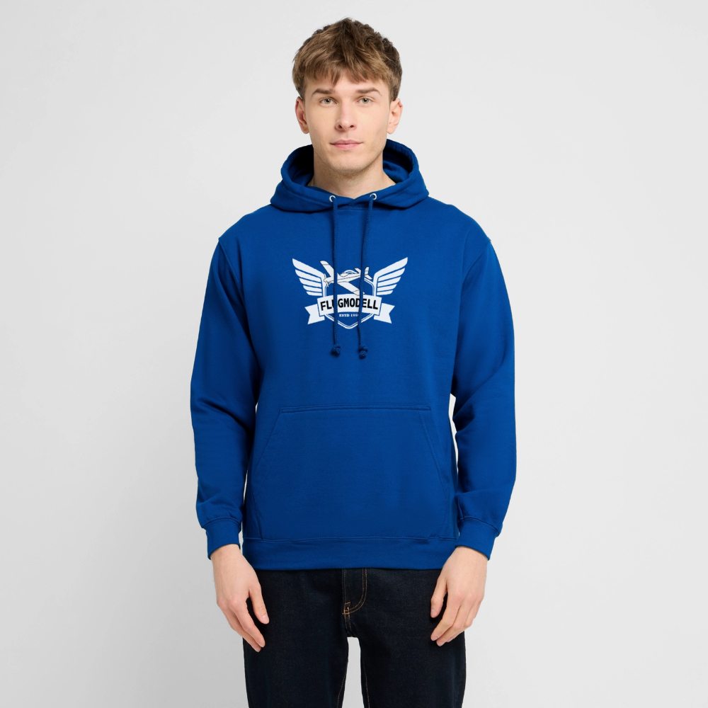 Hoodie FlugModell retro dunkel - Royalblau