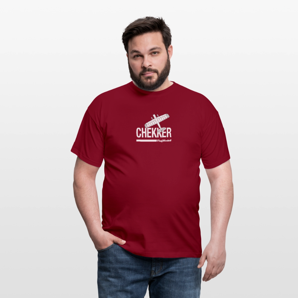 T-Shirt Chekker dunkel - Ziegelrot