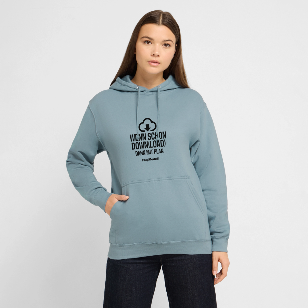 Hoodie Download mit Plan hell - Nebelblau