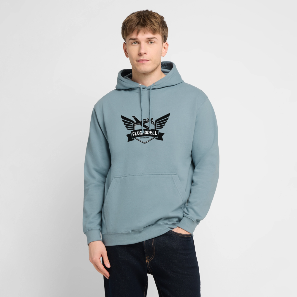 Hoodie FlugModell retro hell - Nebelblau