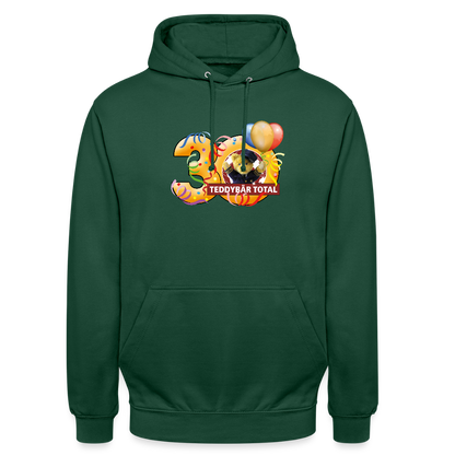 Unisex-Hoodie 30 Jahre TEDDYBÄR TOTAL groß - Flaschengrün