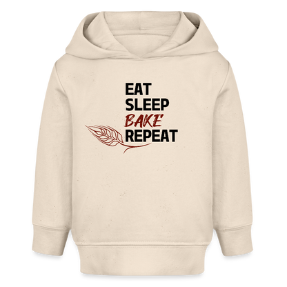 BROTHoodie Kleinkinder Eat-Sleep-Bake-Repeat - Weißgrau