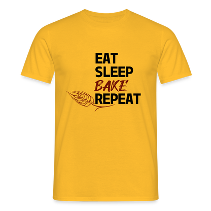 BROTShirt Eat-Sleep-Bake-Repeat Ähre - Gelb